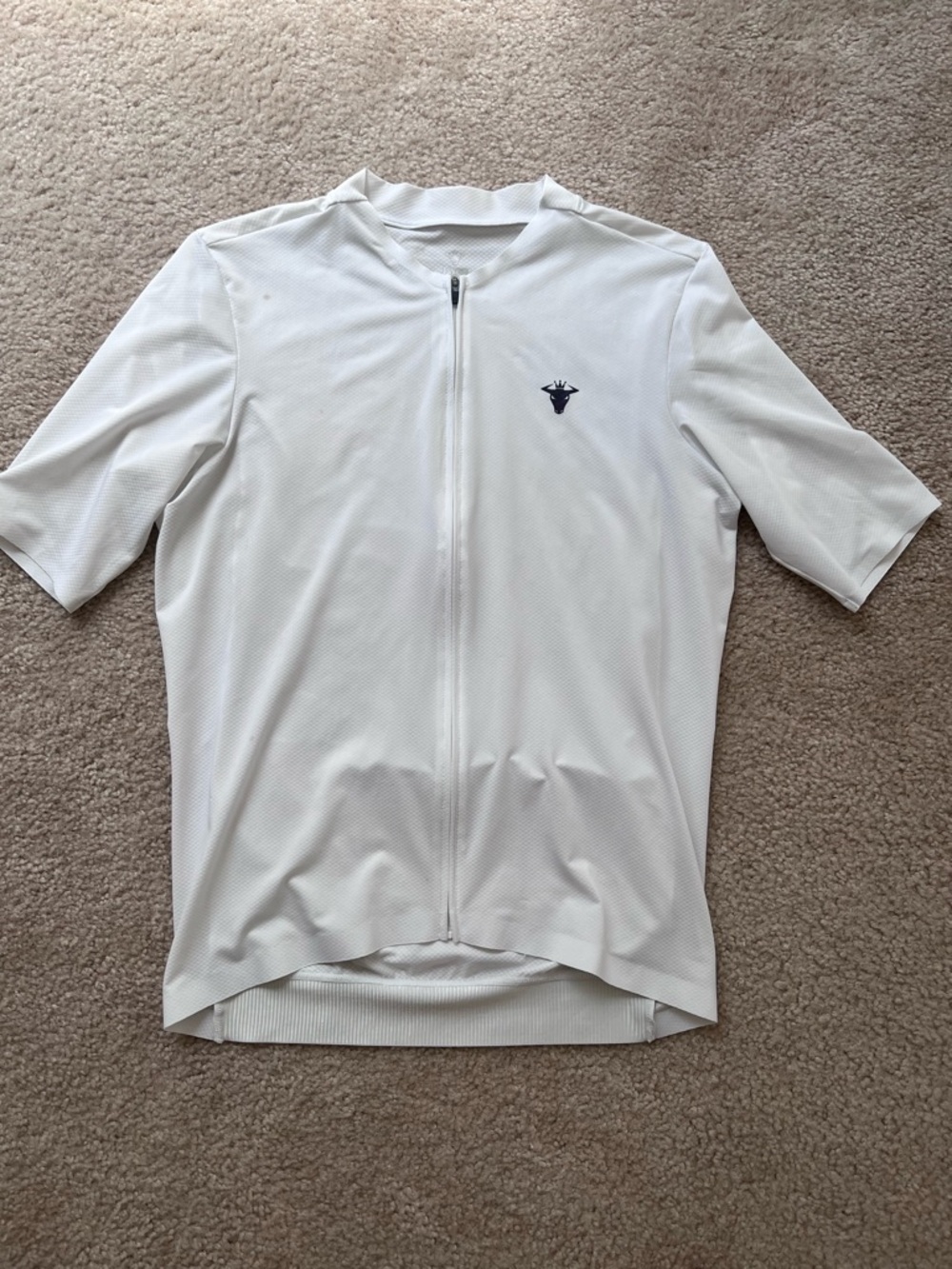 Tavros Men's White Short Sleeve Cycling Jersey - Performance Fit